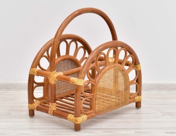 Газетница из ротанга, цвет коньяк