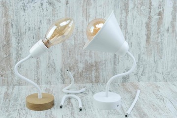 Biała elastyczna rurka M10x1 peszel do lampy Giętka rurka do lamp handmade