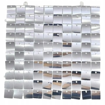 PANEL DEKORACYJNY TŁO DO ZDJĘĆ CEKINOWY ŚCIANKA 30X30CM SREBRNY FOTOŚCIANKA