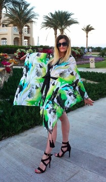 PAINT MIDI ШИФОН ПЛЯЖ ПАРЕО ТУНИКА КИМОНО