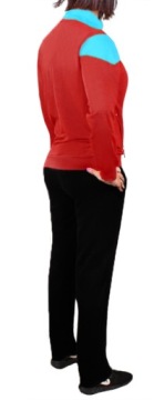 Женский DRESS с воротником-стойкой BLOUSE+PANT коралловый/синий 910 L