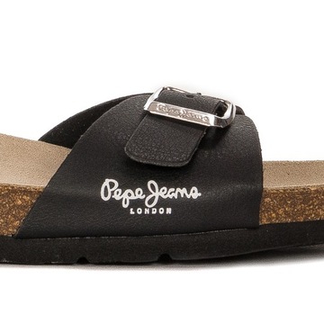 Klapki męskie Pepe Jeans PMS90107 999 Black Slides czarne r.42