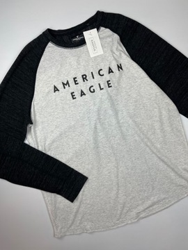 Bluzka męska long sleeve szary melanż AMERICAN EAGLE r. XL