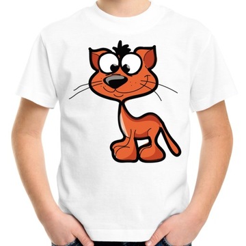 Koszulka dziecięca z kotem t-shirt z kotkiem kot dziecięca na prezent 140