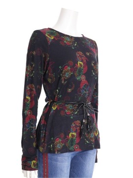 DESIGUAL CZARNA BLUZKA PRINT (XS)