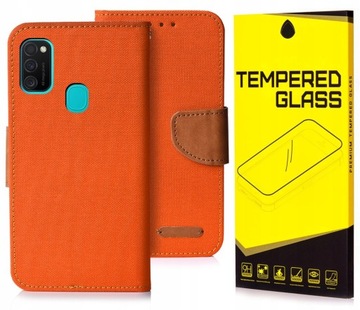ETUI Portfel CANVAS Case Obudowa Pokrowiec Szkło do Samsung Galaxy M21