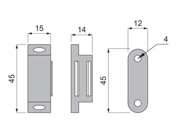 ZATRZASK MEBLOWY MAGNES ZATRZASK MAGNETYCZNY DO DRZWI MOCNY SZARY POPIEL