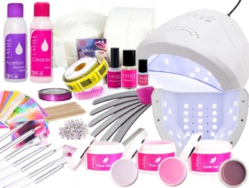 ZESTAW ŻELOWY DO PAZNOKCI MANICURE HYBRYDA LAMPA