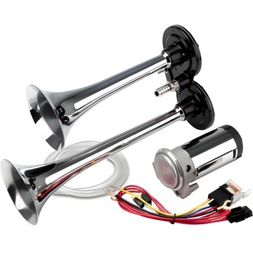 Пневматический трубный компрессор с двойными фанфарами, громкий, 150 дБ, хромированный, 12 В