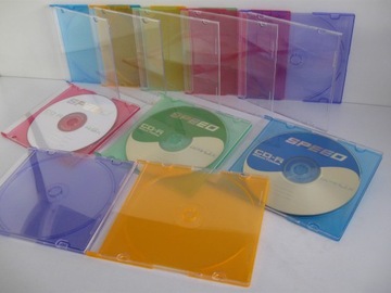 CD-боксы x 1 SLIM для цветных дисков, 50 шт.