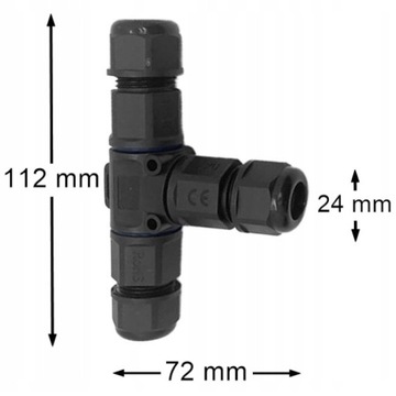 ZŁĄCZKA MUFA KABLOWA TRÓJNIK 3x4mm SZYBKOZŁĄCZKA WODOODPORNA IP68 400V 16A