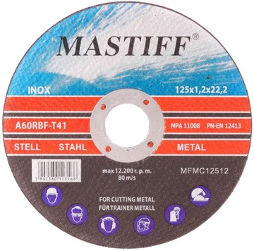 ДИСКИ РЕЖНЫЕ ПО МЕТАЛЛУ 125x1,2 ДИСКИ INOX 10 ШТ.