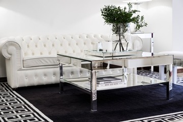 Зеркальная консоль с хромированной полкой