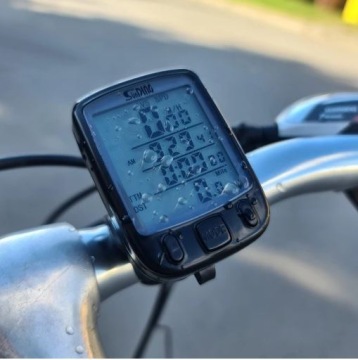 ВЕЛОСИПЕДНЫЙ СЧЕТЧИК ВЕЛОСИПЕДНЫЙ КОМПЬЮТЕР С ПОДСВЕТКОЙ 27 функций ВОДОНЕПРОНИЦАЕМЫЙ + РУЧКА