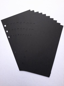 Wkład segregatora notesu planera CZARNY 225g - A6 9,9x17cm gruby 10szt
