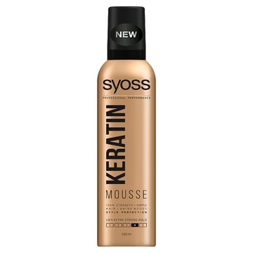 syoss Professional KERATIN Mousse Pianka do włosów 48h extra strong 250ml