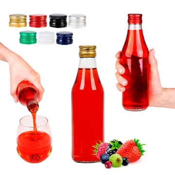 50X BUTELKA SOK 250ML NA SOK SOKI NALEWKI+ZAKRĘTKI