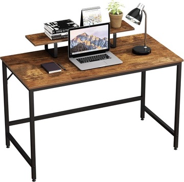 BIURKO VINTAGE DĄB 120CM Z PÓŁKĄ METALOWY STELAŻ