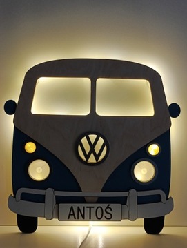 СВЕТОДИОДНЫЙ НОЧНИК СТИЛЬНЫЙ АВТОБУС ИМЯ РЕБЕНКА ОТЛИЧНЫЙ ПОДАРОК