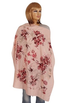 A-8100 РОЗОВЫЙ ШАРФ С ЦВЕТОЧНЫМ УКРАШЕНИЕМ