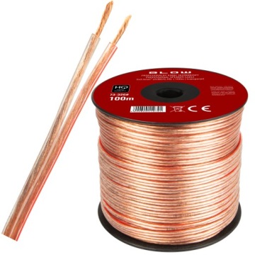 Profesionální Reproduktorový Kabel 2X2,5 MM Dvoužilový Audio Kabel 100 M