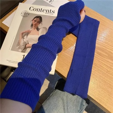 Winter Women Arm Warmers Knitted Woolen Arm Sleeve Fine Long Knitted