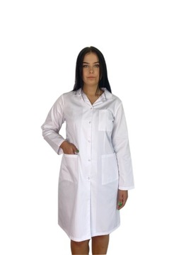 Fartuch laboratoryjny damski na napy bawełna r.34