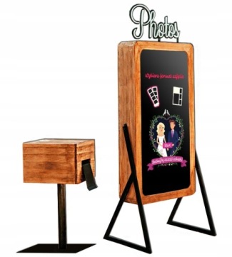 FOTOLUSTRO RETRO FOTOBUDKA DREWNIANA SELFIE MIRROR