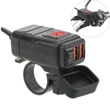 GNIAZDO ŁADOWARKA QC 3.0 2x USB NA SKUTER MOTOCYKL