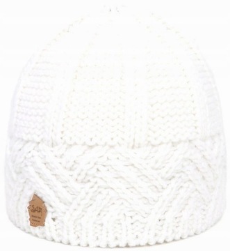 Zimowa Damska Czapka beanie pleciona ocieplana