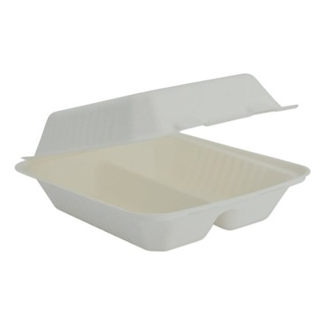 Menu Box Eko 2-dzielny z trzciny cukrowej - 50 szt