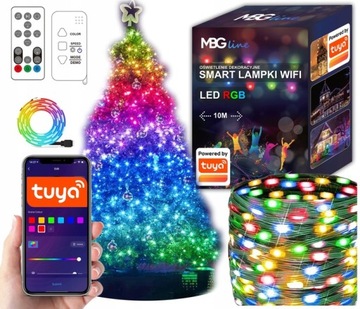 Елочные гирлянды SMART TUYA 10м - 100 светодиодных лампочек, световые украшения
