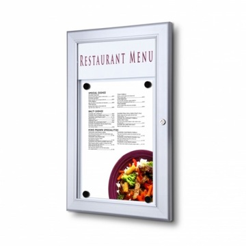 Gablota na menu z panelem na logo LED