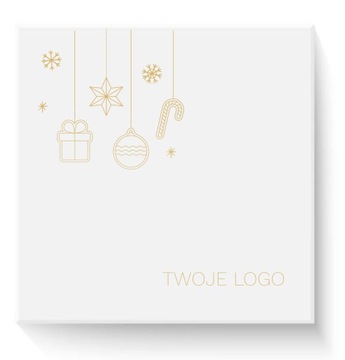 Pudełko białe logo świąteczne prezent