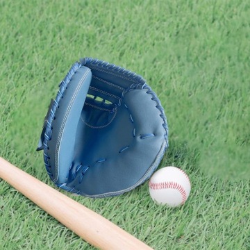 Перчатки для бейсбола Catcher из полиуретана с бейсбольным мячом синие