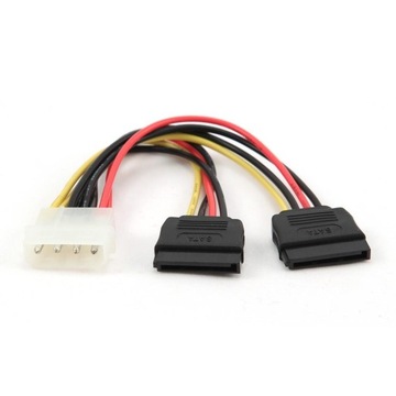 Kabel zasilający do dysków molex - 2x SATA 15cm