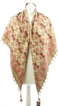 NORWESKA WZORZYSTA CHUSTA NA RAMIONA FRĘDZLE