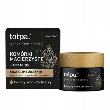 Bogaty odmładzający krem z komórkami macierzystymi Tołpa Black from nature
