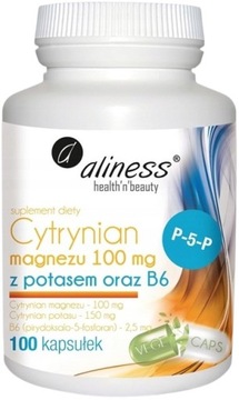 CYTRYNIAN MAGNEZ POTAS z B6 100kap ALINESS Ciśnienie krwi Rozwój kości