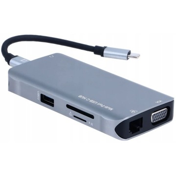 Адаптер-концентратор USB-C HDMI VGA LAN MacBook Station 10 в 1