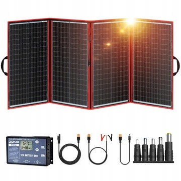 PANEL SOLARNY SŁONECZNY KEMPINGOWY 300W PRZENOŚNY mocny Cały zestaw gratis