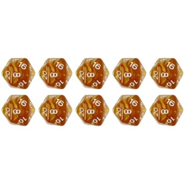 ZESTAW 10 KOSTEK K20 RPG ANIELSKI WZROK KOŚĆ DWUDZIESTOŚCIENNA