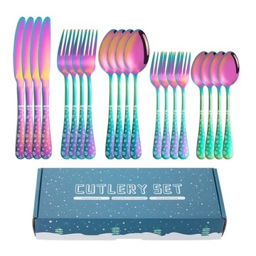 Christmas Pattern Element Stainless Steel Tableware Set Home Western Steak