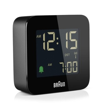 Budzik BRAUN elektroniczny czarny RADIOWY BC08B-RC