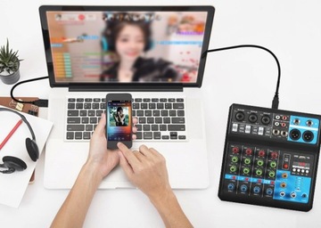 USB АУДИО МУЗЫКАЛЬНЫЙ МИКШЕР BLUETOOTH DJ 5-КАНАЛЬНЫЙ