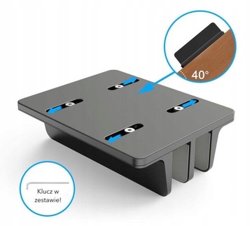 Алюминиевая подставка с 2 слотами ЧЕРНАЯ VAZIO для ноутбука MacBook Tablet iPad (N17-2-B)