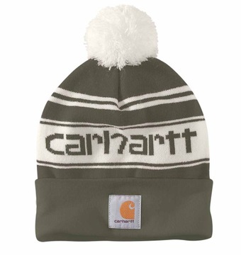 Kolorowa Zimowa Czapka Carhartt Knit Pom-Pom Cuffed Logo / kolor Arborvitae