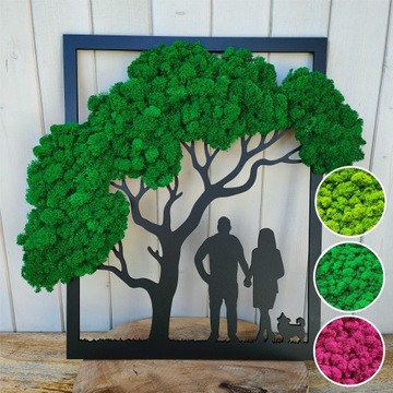 ДЕРЕВО с мхом с семьей СЕМЬЯ 30см мох мох ПРОЕКТ