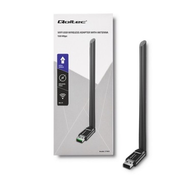 Qoltec Bezprzewodowy adapter Wi-Fi USB z anteną standard N