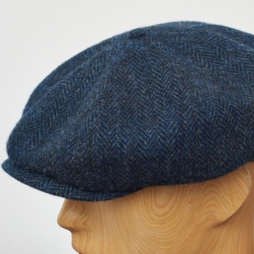 КЕПКА МУЖСКАЯ PEAKY ВЕСНА ОСЕНЬ ТЕПЛАЯ ШЛЯПА СИНЯЯ HARRIS Твид 58л